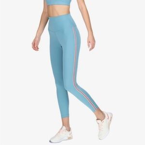 NWT Nike Yoga Crochet Edge Light Blue Leggings Sz M